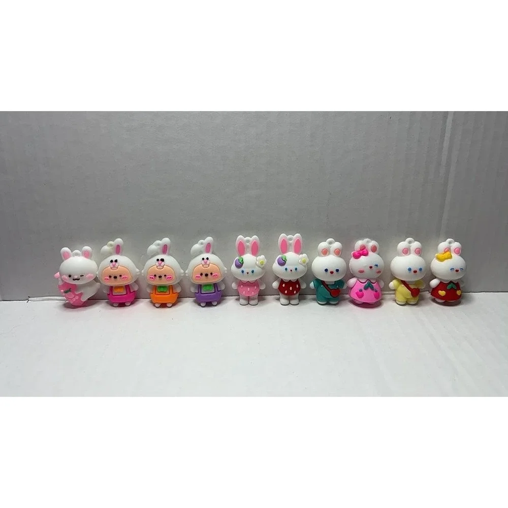 Set of 10 - 2inch Tall Resin Bunny Figurines